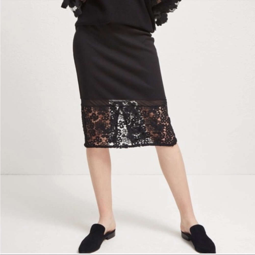 French Connection black lace pencil skirt